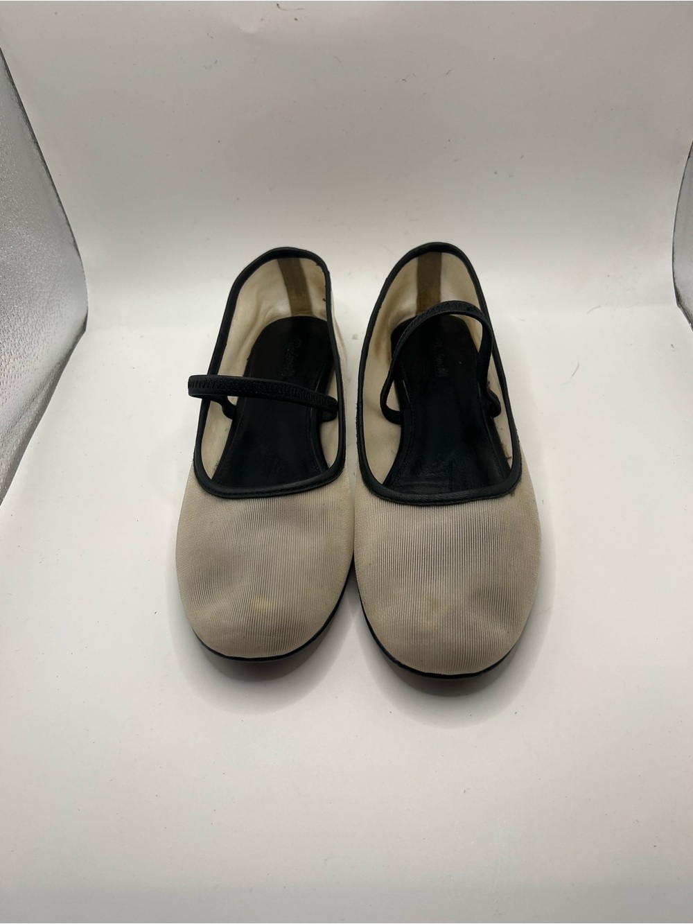 Madewell Beige Mary Jane Flats with Black Trim - Picture 4 of 10